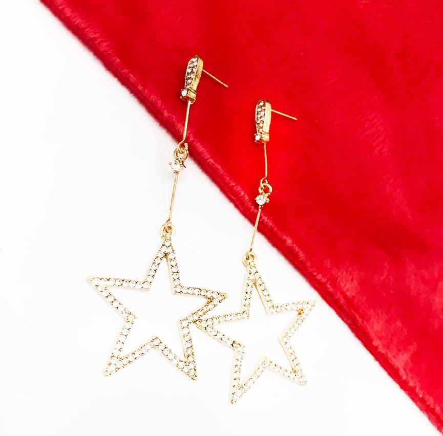 Bông tai nữ thời trang ngôi sao đính đá