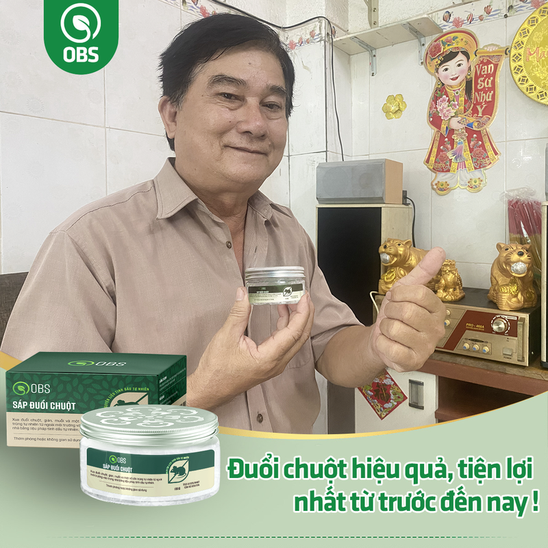 Sáp Đuổi Chuột OBS, Tinh Chất Tự Nhiên - An Toàn, Hiệu Quả - Thơm Phòng Và Không Gian Sống