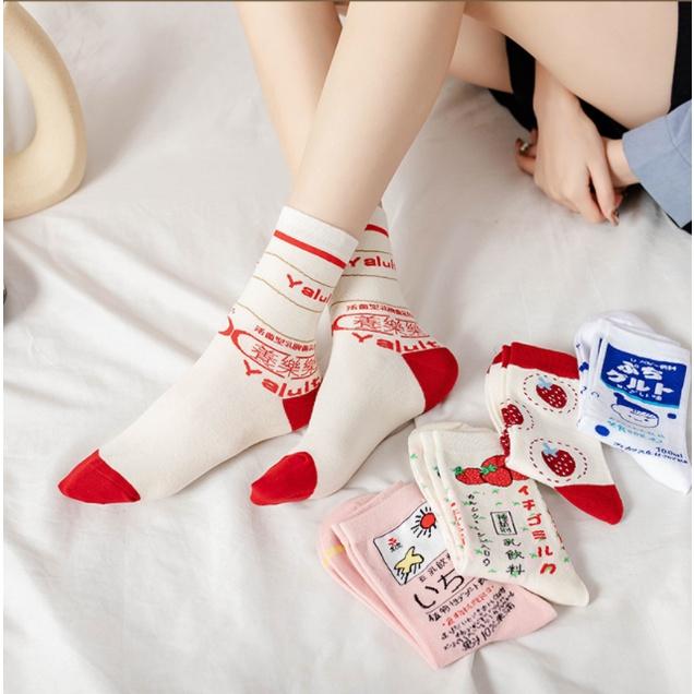 Tất vớ dễ thương cute dâu sữa nhiều mẫu ngọt ngào Hàn Quốc VT29