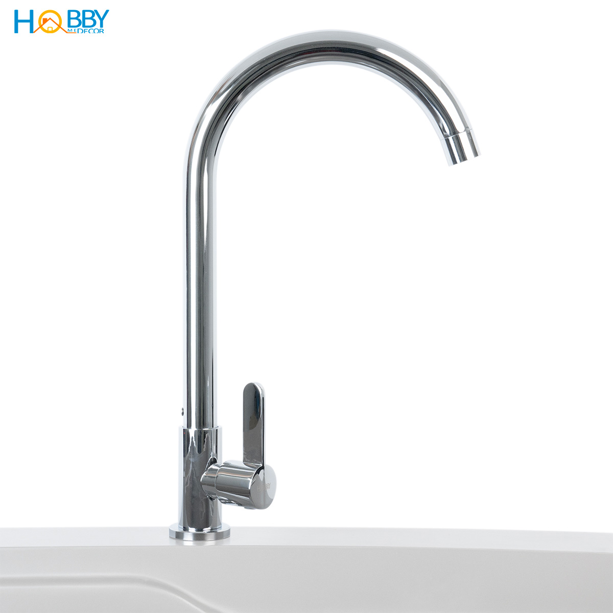 Vòi rửa chén lạnh gắn chậu inox 304 bóng khớp bi Hobby home decor RL2