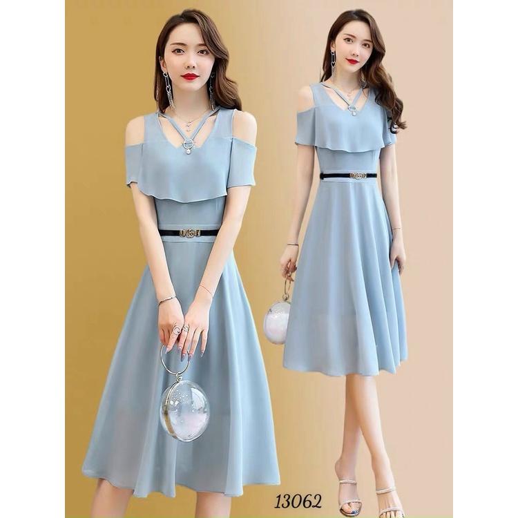Đầm voan 2 lớp nữ sang trọng - rớt vai siêu xinh xắn , thời trang sành điệu cho các chị em THỜI TRANG NAM 1986
