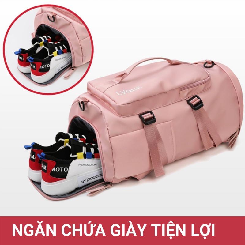 Balo du lịch nữ LVQUE túi du lịch nam đi phượt size lớn có ngăn để giày, vải dù chống nước