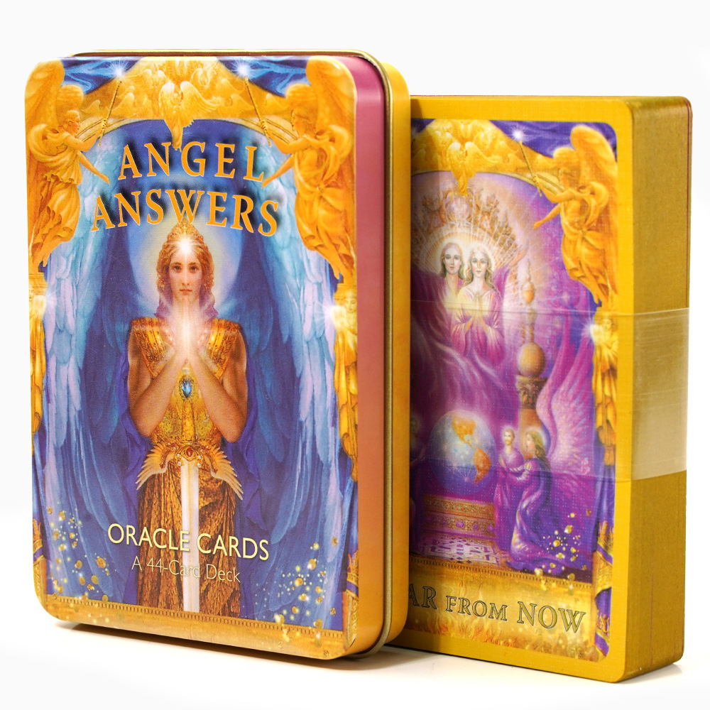 Bộ Bài Golden Art Noveau Tarot Hộp Thiếc Mạ Cạnh Vàng 78 Lá