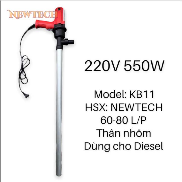 Bơm dầu diesel chạy điện 220V 40-100 L/P từ thùng phi KB11