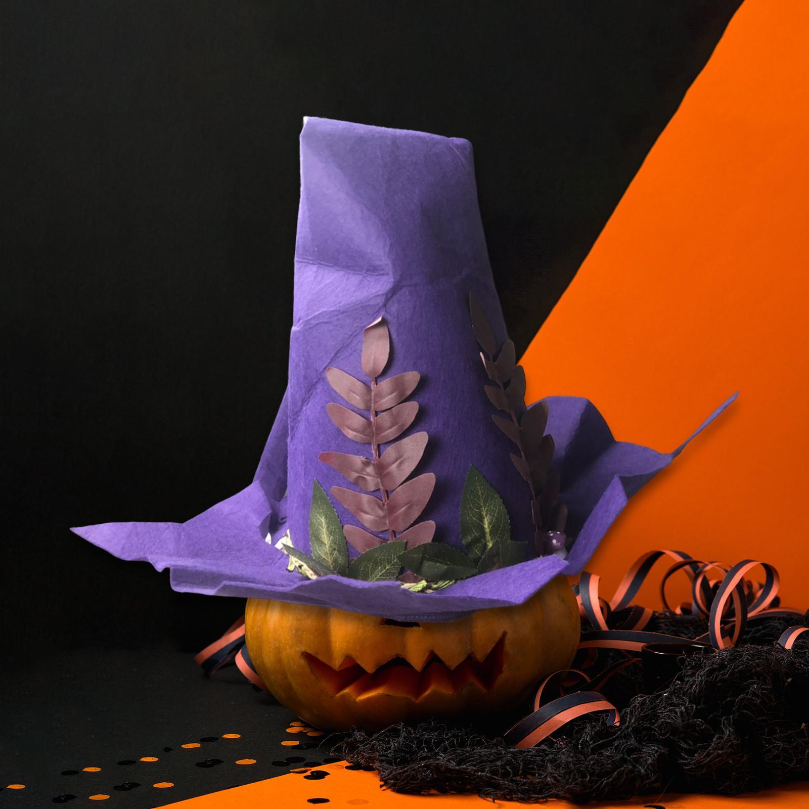 Halloween Felt Witch Hats Cosplay for Carnival Masquerade Clothing Props blue