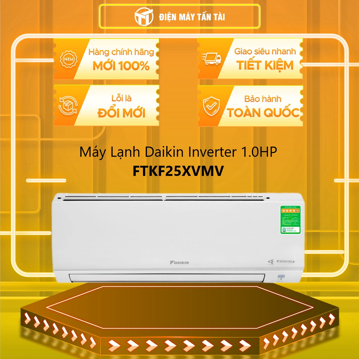 Máy lạnh Daikin inverter 1.0Hp FTKF25XVMV model 2023 - Hàng chính hãng( Chỉ giao HCM)