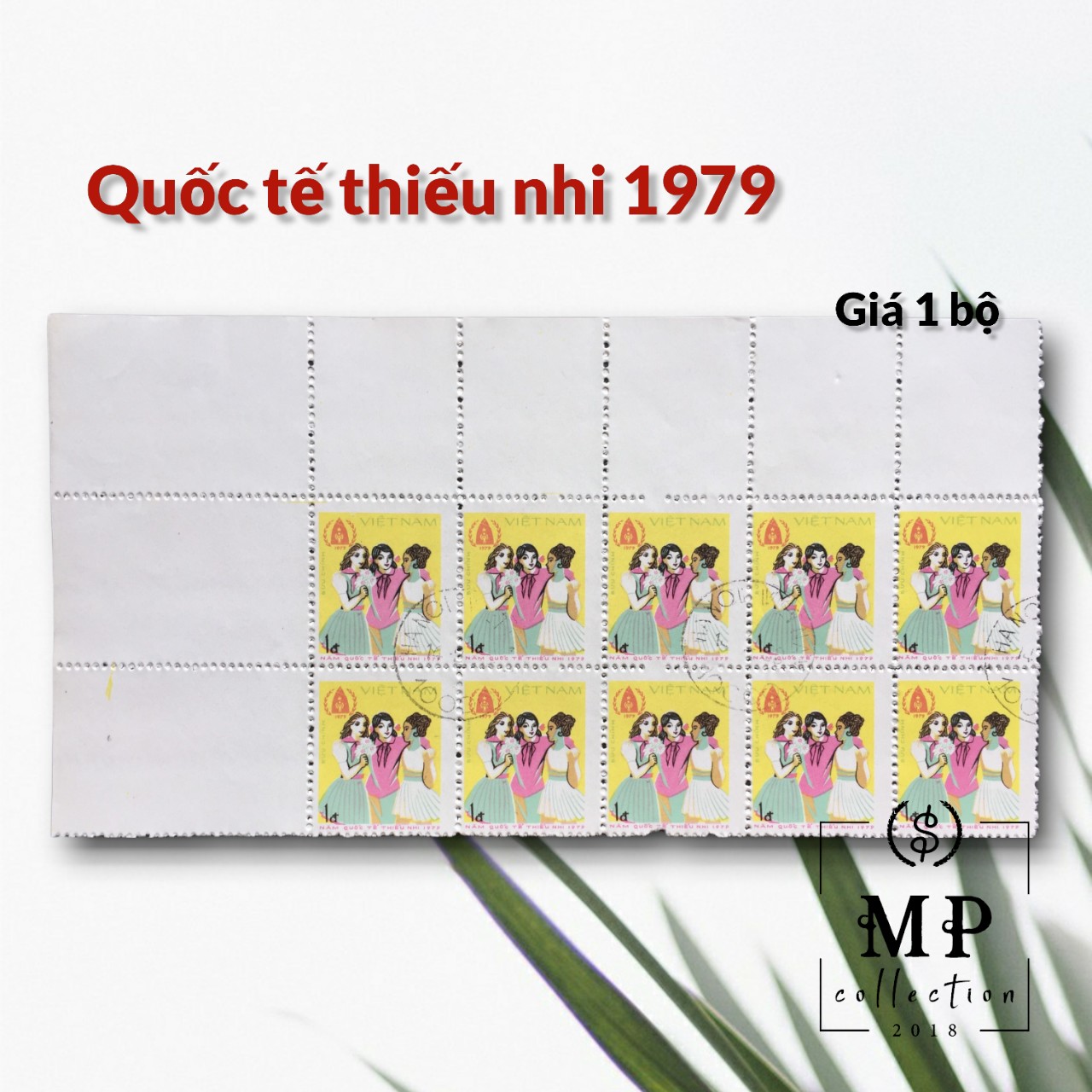 Bộ tem sưu tầm xưa Năm quốc tế thiếu nhi Việt Nam 1979 4 con.Có Mộc.