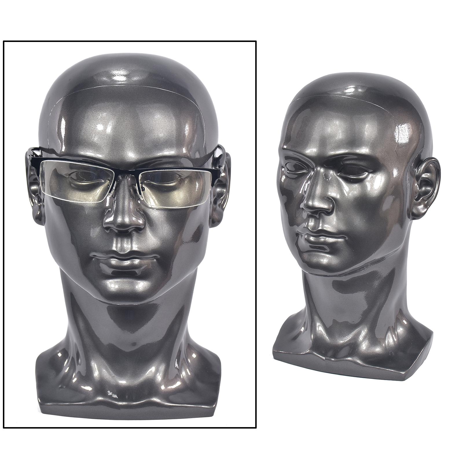 Mannequin Head Man for Scarf Hat Sunglass Display Manikin Head Black