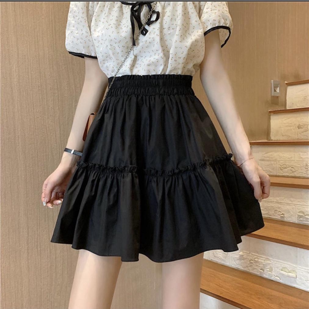 Chân váy nữ thời trang 2 tầng xòe ngắn nhún bèo CV414 SUTANO
