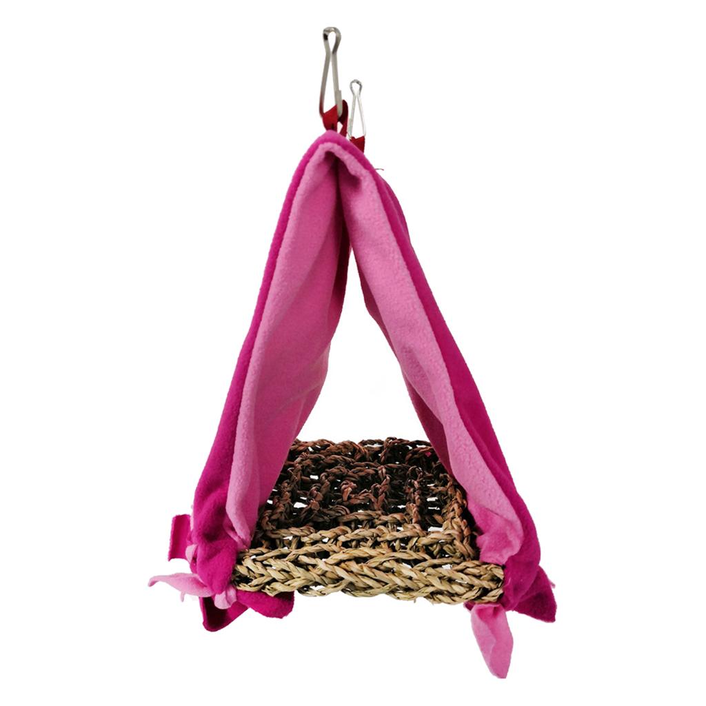 Bird Parrot Perch Tent Triangle Hammock Nest Bed Blue