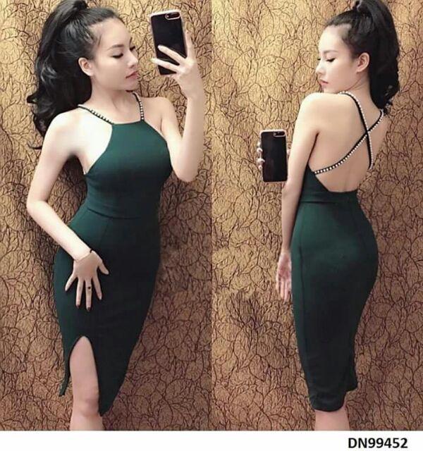 Đầm yếm hở lưng đính cườm sexy