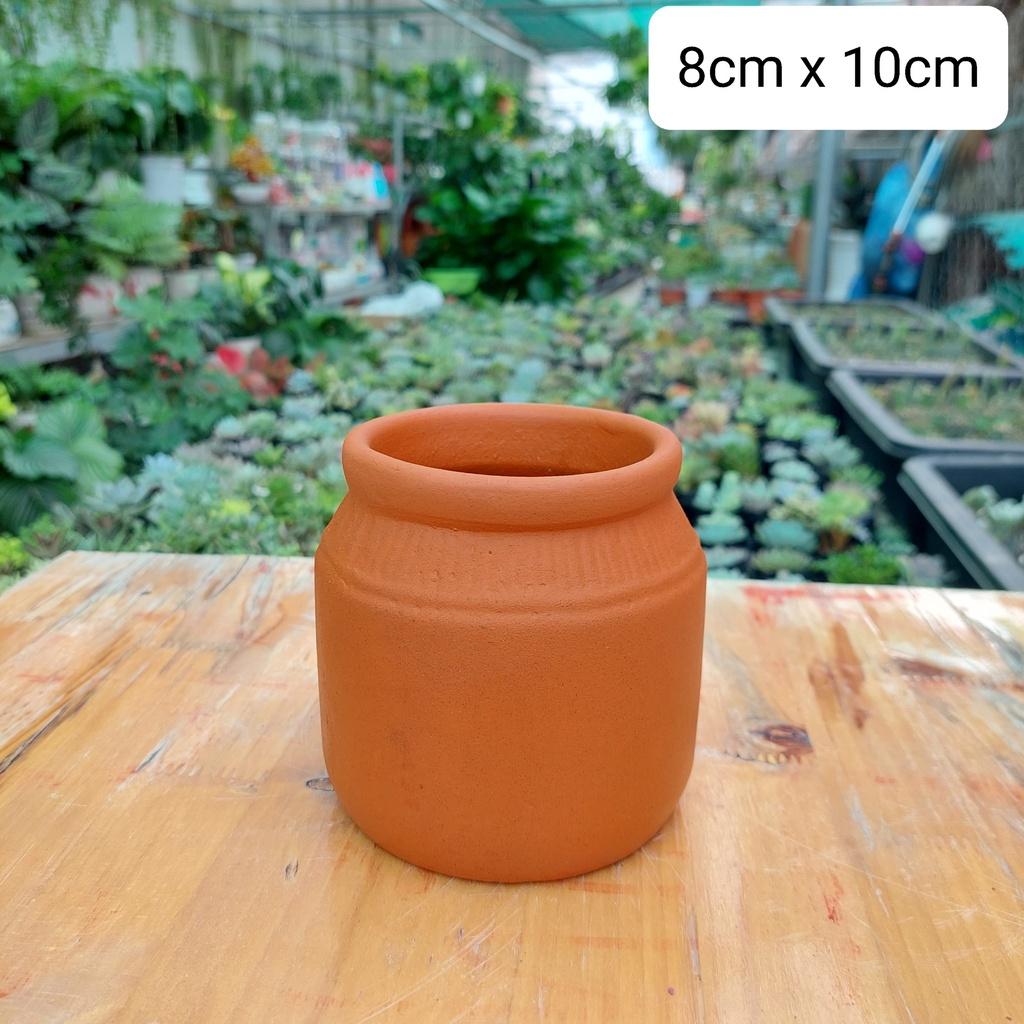 Chậu đất nung Bình Dương - Chậu hủ, miệng chậu 8cm, chiều cao 10cm