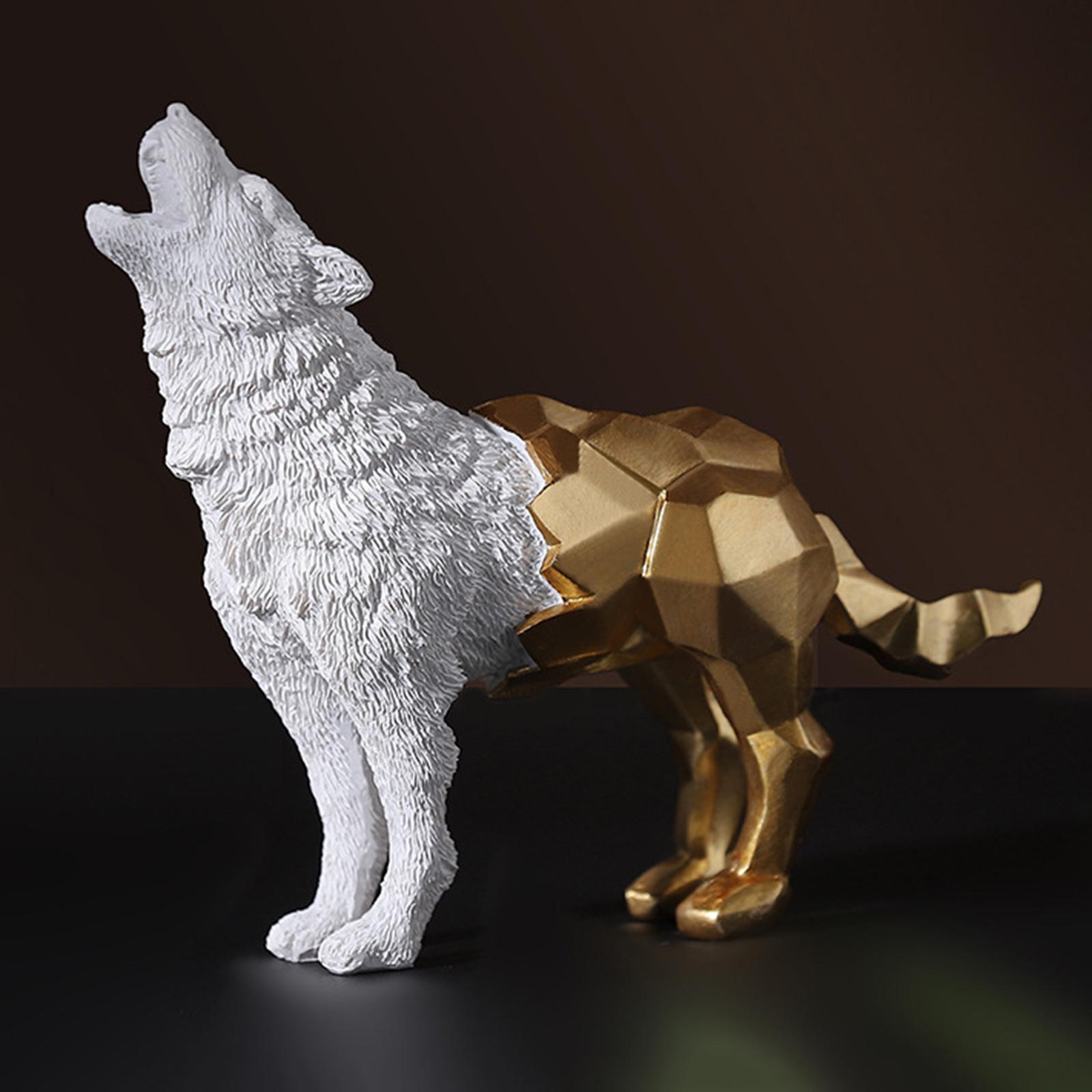 2Pcs Abstract Animal Statue Desktop Ornament Art Sculpture Home Decor