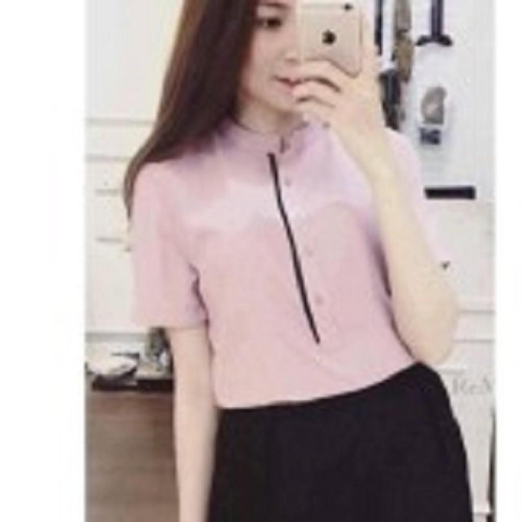 Áo sơ mi trụ viền công sở