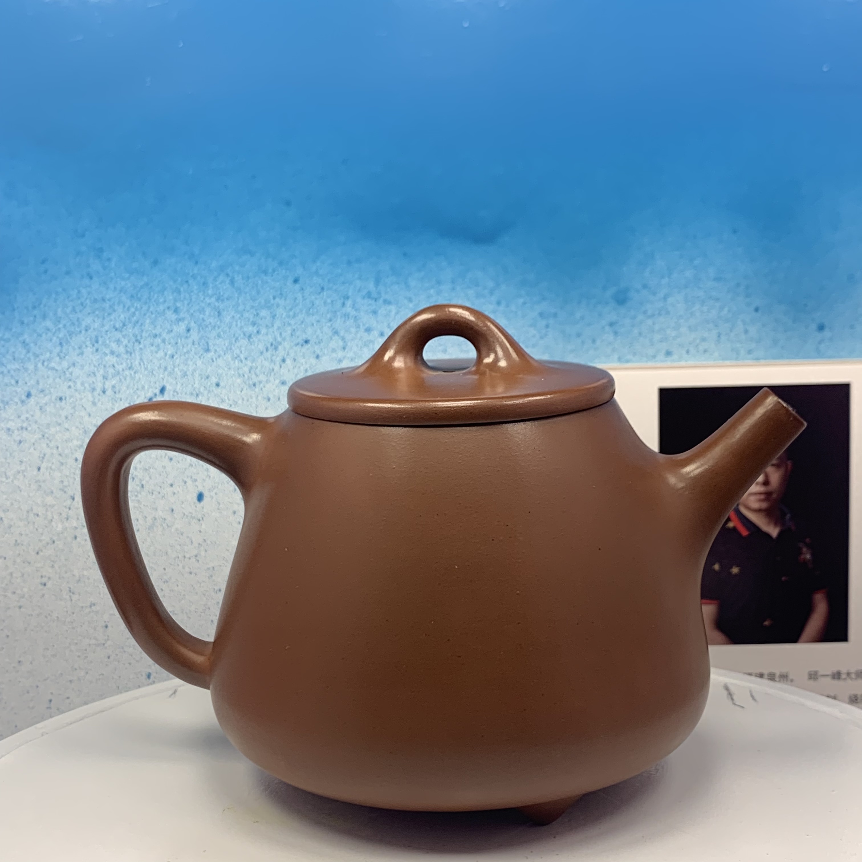 Ấm trà Thạch Biều cao, gốm thô nguyên bản, nê hưng khâm châu, chế tác hoàn toàn bằng tay