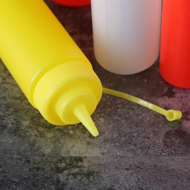 2pcs/set Plastic Sauce Bottle Decorative Mouth Jam Tomato Salad Bottle Squeeze Bottle Pastry Tool