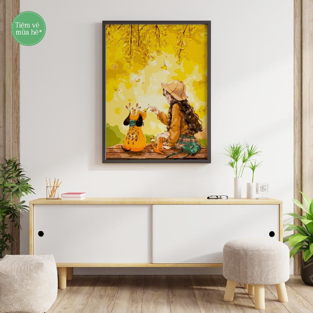 Tranh tô màu theo số - Người bạn tuyệt vời đã căng khung 40x50cm