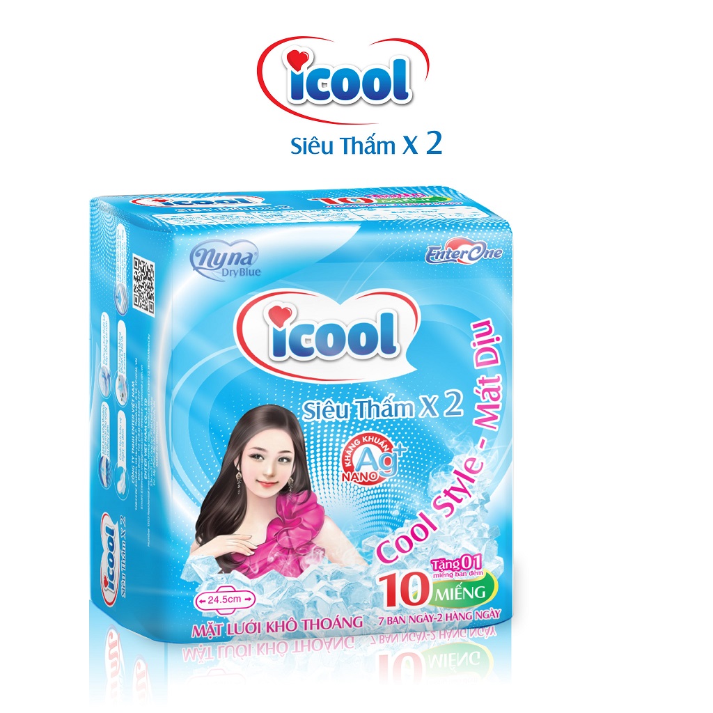 Băng vệ sinh icool Siêu Thấm Xanh 10 miếng