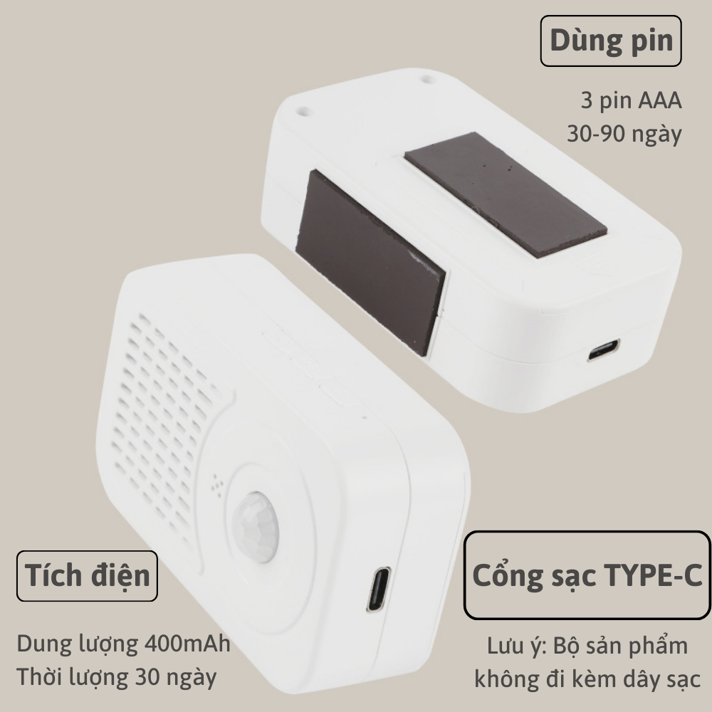 Chuông báo khách cảm biến hồng ngoại không dây CTFAST-DB06 : Tùy chỉnh âm thanh nhắc nhở đóng cửa, tắt điện, đeo khẩu trang, rửa tay sát khuẩn... bằng giọng nói phù hợp với cửa hàng, cơ quan, trường học