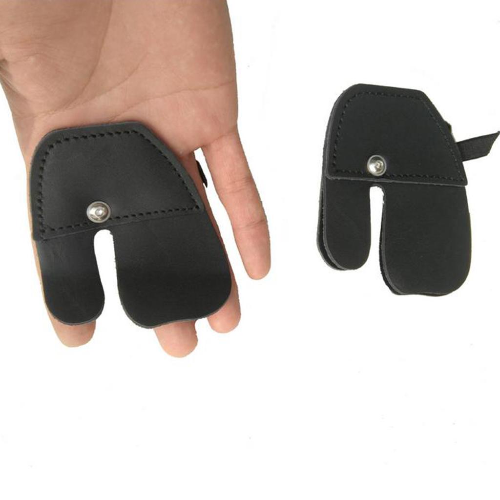Leather Archery Bow Finger Tab Protector Shooting Finger Guard Right Hand