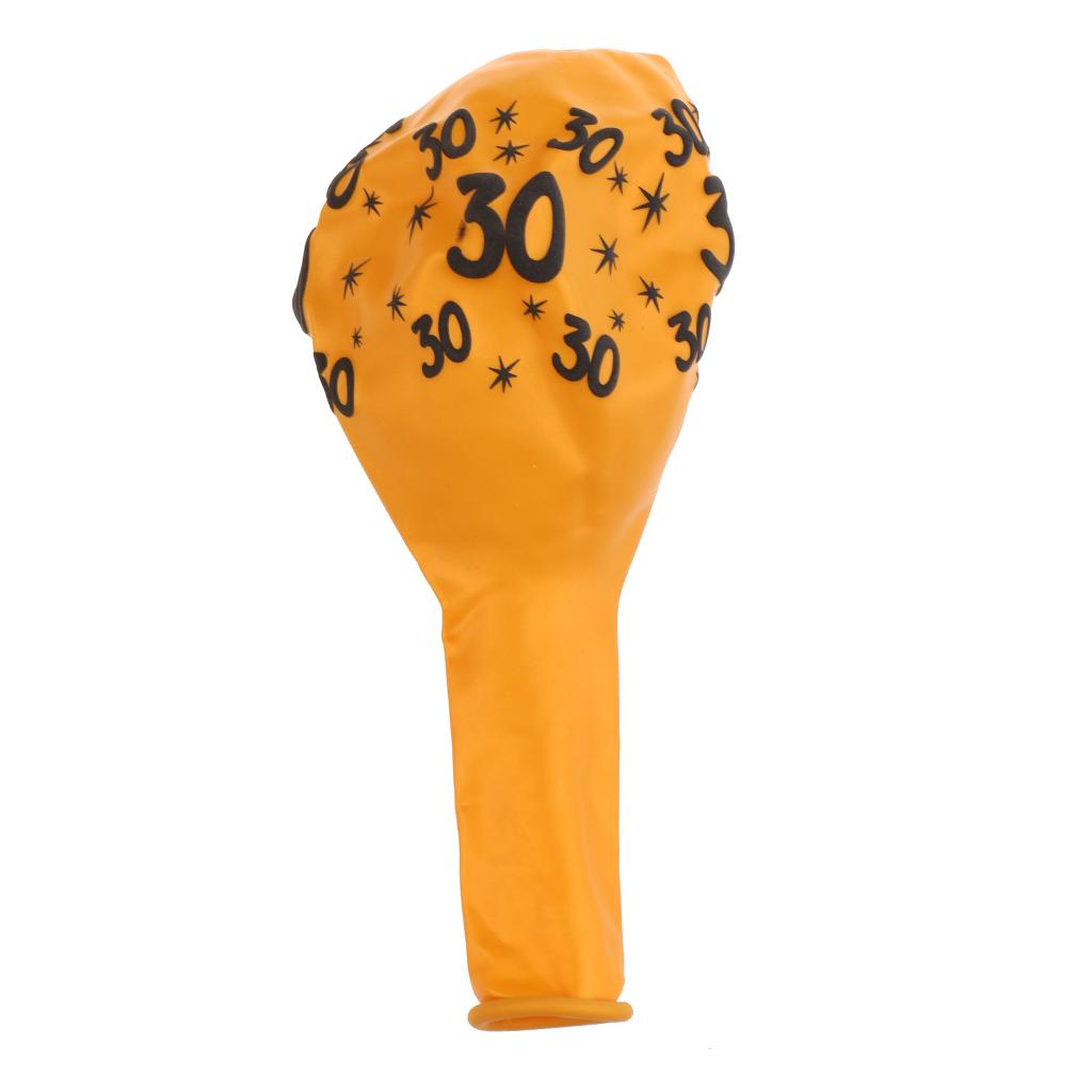 10/set 12in Gold Latex Balloons for Birthday Anniversary Party Number Age