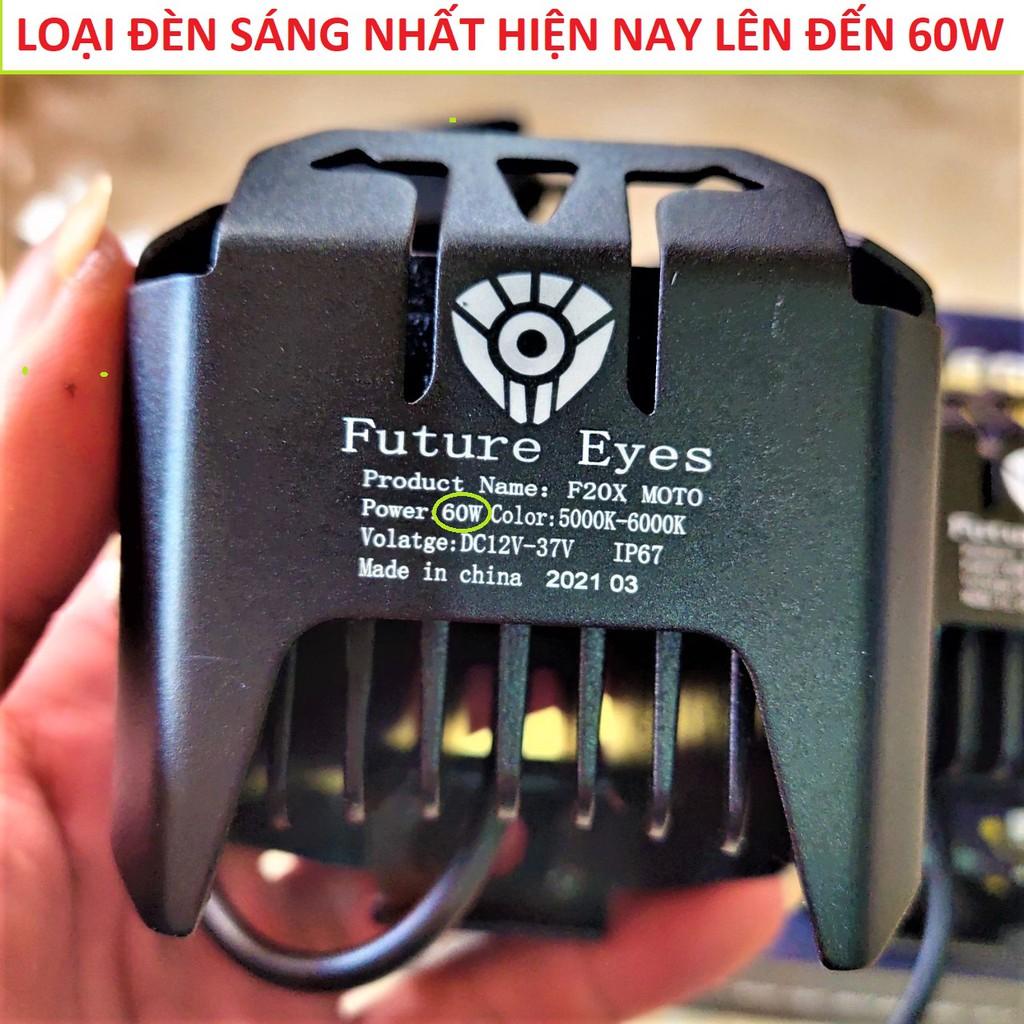 Đèn trợ sáng xe máy ô tô bi cầu F20XP 2 màu cốt vàng pha trắng 60w siêu sáng dành cho khách víp