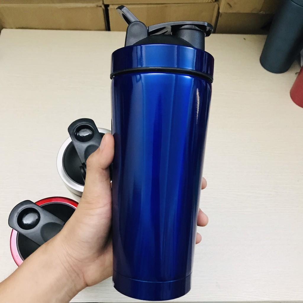 Bình Lắc Tập Gym Giữ Nhiệt Shaker Inox – 800ml – Chọn Màu Bình Đựng Nước Chính Hãng Amalife – Kèm Bóng Lò Xo Lắc