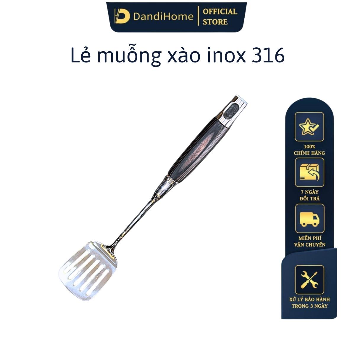 Bộ Dụng Cụ Nhà Bếp Inox 316, Inox 304 Và Giá Đặt Inox 304 Dandihome Cao Cấp, Sang Trọng - Muỗng Xào Inox 316
