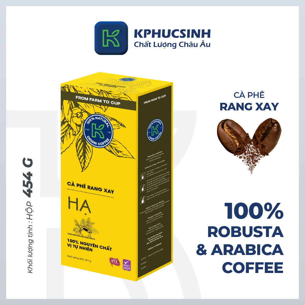 Bộ sưu tập 4 hộp cà phê rang xay 100% Robusta Arabica nguyên chất Xuân Hạ Thu Đông thương hiệu K Coffee (454g/hộp)