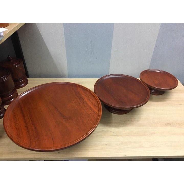 Mâm quả thờ gỗ gụ đường kính 30 cm