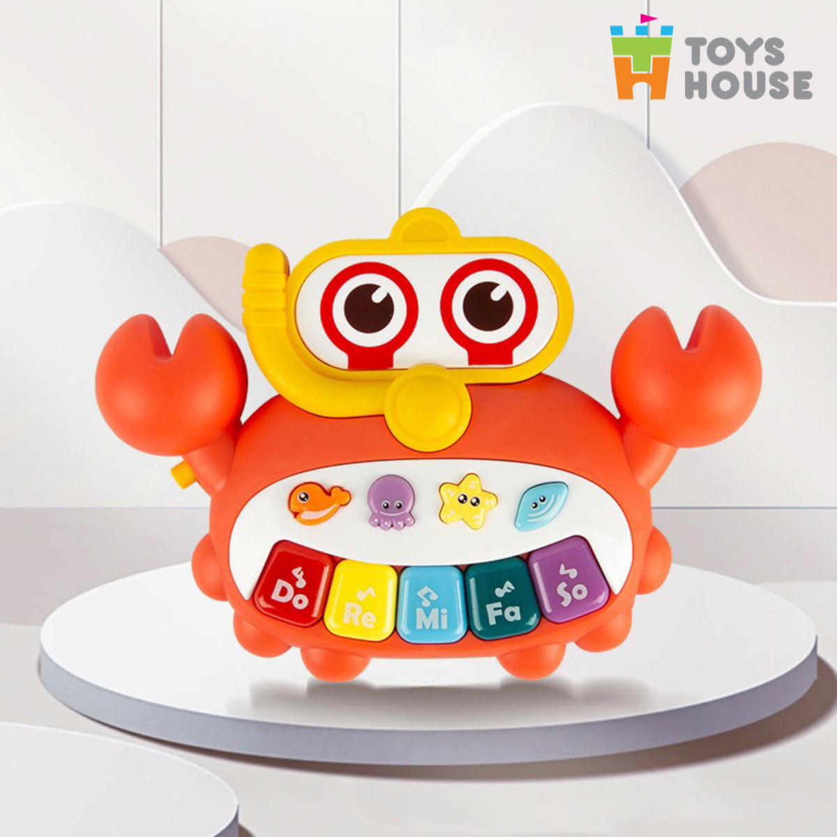 Đàn nhạc điện tử cho bé hình con cua nhiều màu sắc Toys House HE0535