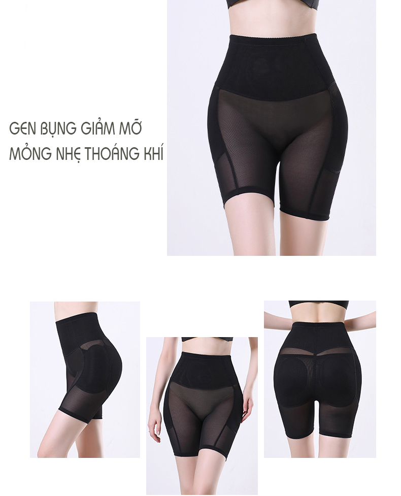 Quần Gen Bụng- Độn Mông Và Hông Vải Lưới Mềm Siêu Thoáng Cao Cấp D507