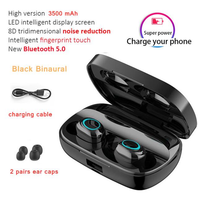 TWS Bluetooth Không Dây Tai Nghe 3500MAh Cảm Ứng Điều Khiển Đèn LED Có Mic Thể Thao Chống Thấm Nước Tai Nghe Tai Nghe Nhét Tai Tai Nghe Chụp Tai