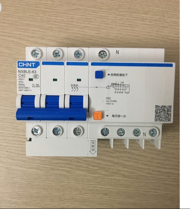 CB, Aptomat chống giật, chống rò 3 pha 63A Chint 400V
