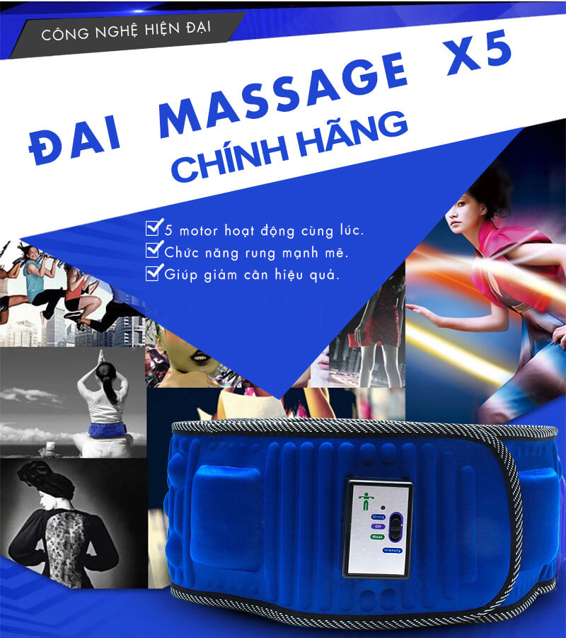 Đai Massage Toàn Thân Vibroaction X5 Hàng Nhập Khẩu Cao Cấp, Chính Hãng MAX STAR, giảm mỡ hiệu quả nhanh chóng, an toàn, dễ dàng sử dụng