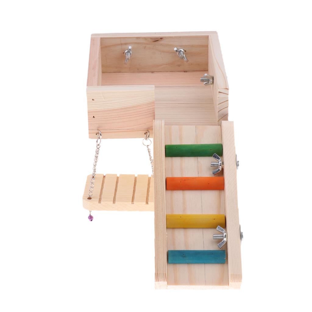 Wooden Swing Ladder Platform for Mouse, Chinchilla, Rat, Gerbil and Hamster