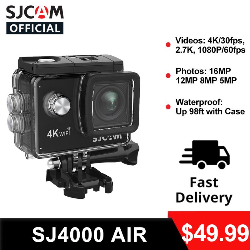 Máy ảnh hành động SJCAM SJ4000 AIR 4K 30PFS 1080p 4X Zoom WiFi Motorcycle Xe đạp Mũ bảo hiểm máy ảnh hành động Video Sports Video Sports Video