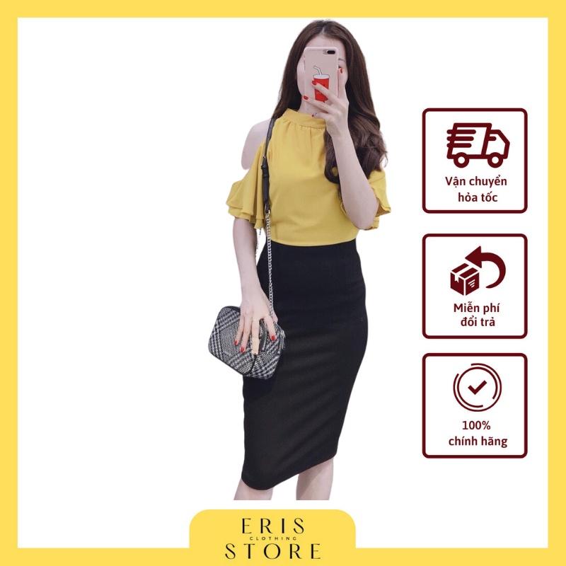 Chân váy bút chì dài ERIS cạp cao mặc công sở chất Umi Hàn cao cấp thanh lịch