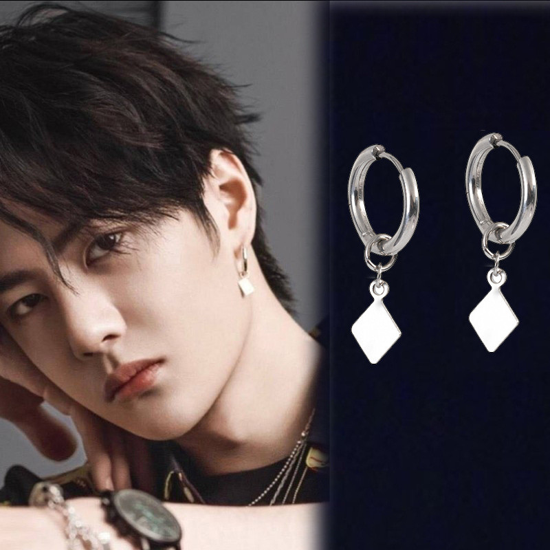 Bông tai unisex hình thoi phong cách basic kinh điển 1 đôi cực hot