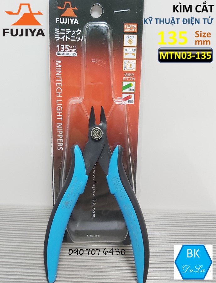 Kìm kỹ thuật cắt chân mạch điện tử Fujiya MTN03-135 Nhật Bản-Kìm Cắt dây thép dây đồng