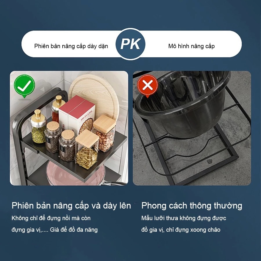 Kệ Để Xoong Nồi Đa Năng 3 4 Tầng Tiết Kiệm Không Gian Chất Liệu Thép Carbon Bền Đẹp