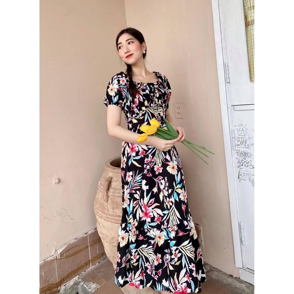 Đầm Hoa Lá Đen Th04