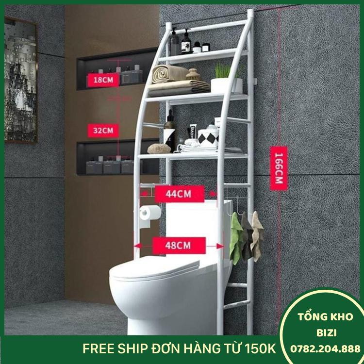 Kệ Để Đồ Nhà Vệ Sinh Tiện Lợi , Kệ Kim Loại Sau Bồn Cầu Giúp Không Gian Sạch Đẹp Và Gọn Gàng - Free Ship Toàn Quốc