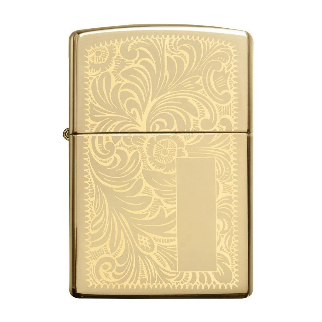 Bật Lửa Zippo Venetian Brass Design Chính Hãng Mỹ – Vỏ Đồng Bóng Khắc Hoa Văn Cao Cấp, Chống Gió, Quà Tặng Sang Trọng