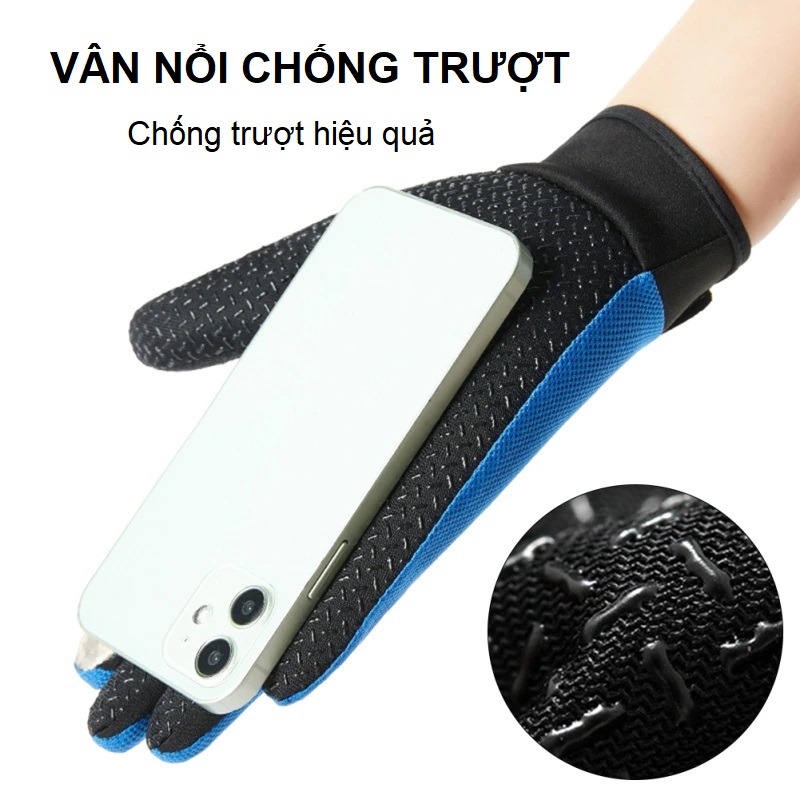 Găng tay chống nắng nam Anasi HW75 cắt 2 ngón - Găng tay chạy xe , tập gym, đi phượt