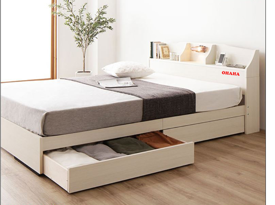 Giường ngủ cao cấp HMR lõi xanh chống ẩm OHAHA 002 - White bed