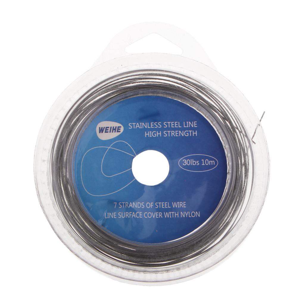 Fishing Line Wire Leader Stainless Steel Trace Lures 10m 7 Strands