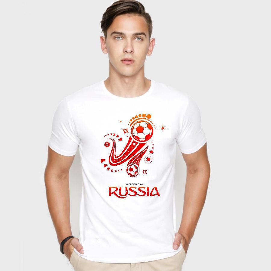 Áo thun nam cổ tròn in hình World cup 2018 vải cotton mtt266