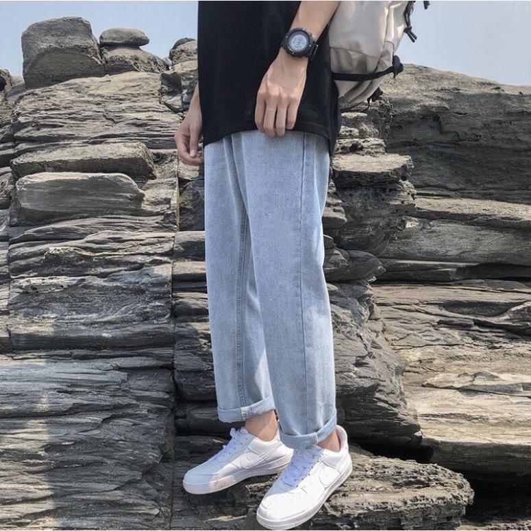 Quần jean baggy nam vải bò ống suông rộng mã TR01 style hàn quốc
