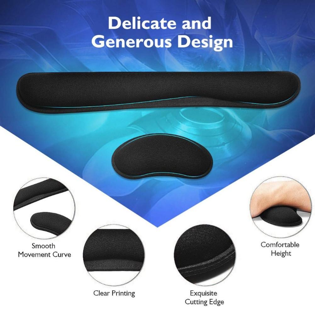 Soft Memory Foam Wrist Rest Mouse Keyboard Pad Cushion for Office Worker Gamer